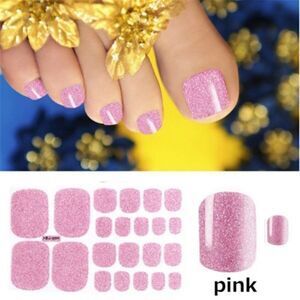 PINK GLITTER TOENAIL WRAP STICKERS